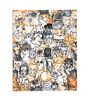 Дървен пъзел 40 части - Котки снимка