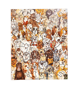 Дървен пъзел 40 части - Кучета снимка