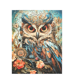 Дървен пъзел 40 части - Бухал снимка