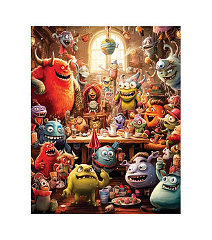 Дървен пъзел 40 части - Чудовища снимка