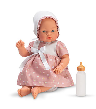 Кукла-бебе Коке с розова рокля на маргаритки 36 см снимка