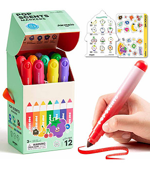 Ароматизирани маркери 12 цвята Плодчета снимка