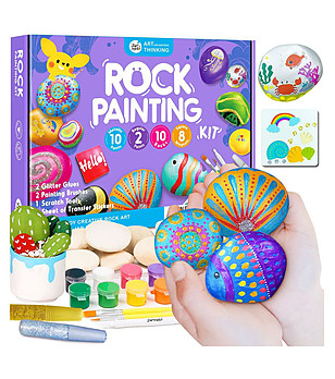 Рисуване върху камъни с металически бои и лепила с брокат снимка