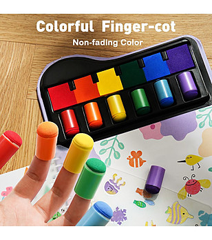 Рисуване с пръсти комплект с тампони и шаблони снимка