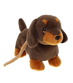 Плюшена играчка Куче на каишка Дакел 23 см снимка