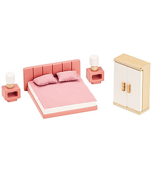 Дървени мебели за игра Розова спалня снимка