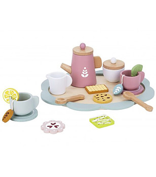 Детски дървен сервиз за чай с аксесоари снимка