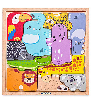 Пъзел и игра за баланс Животни 2 в 1 снимка