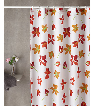 Перде за баня с флорален десен 180x180sm  LUCCA снимка