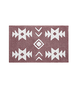 Памучна постелка за баня в бордо  с геометрични мотиви  BLOCK  45x70 см снимка