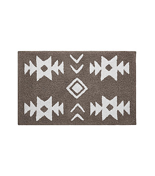 Памучна кафява постелка за баня  с геометрични мотиви  BLOCK  45x70 см снимка