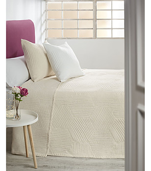 Капитонирано покривало ESLA 04 бежово 200x260 см снимка