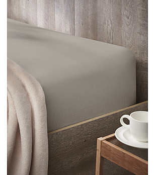 Долен чаршаф с ластик 180x200 в бежово снимка