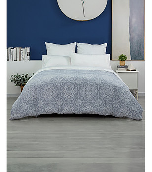 Спален памучен комплект от три части в синьо ENIA 240x220 см снимка