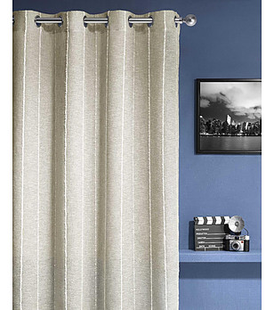 Завеса в зелен нюанс с вертикални райета YANA 140x265 см снимка