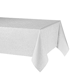 Бяла покривка за маса с непромокаемо покритие VALERIA 160x200 снимка