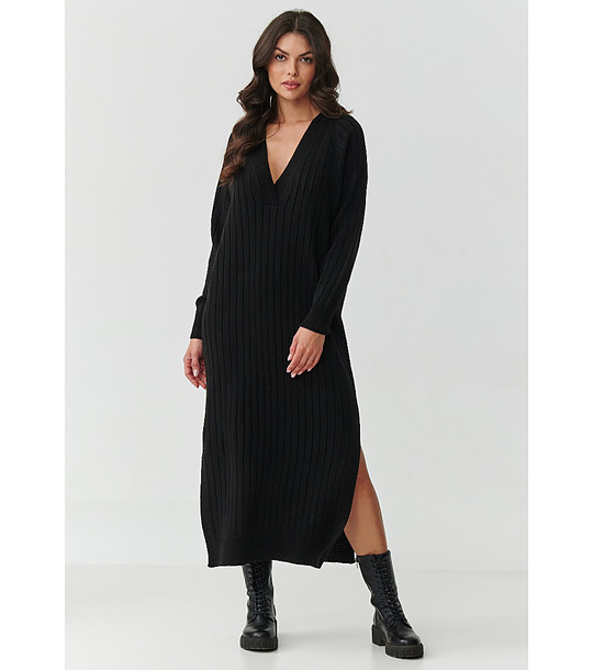 Черна плетена рокля снимка