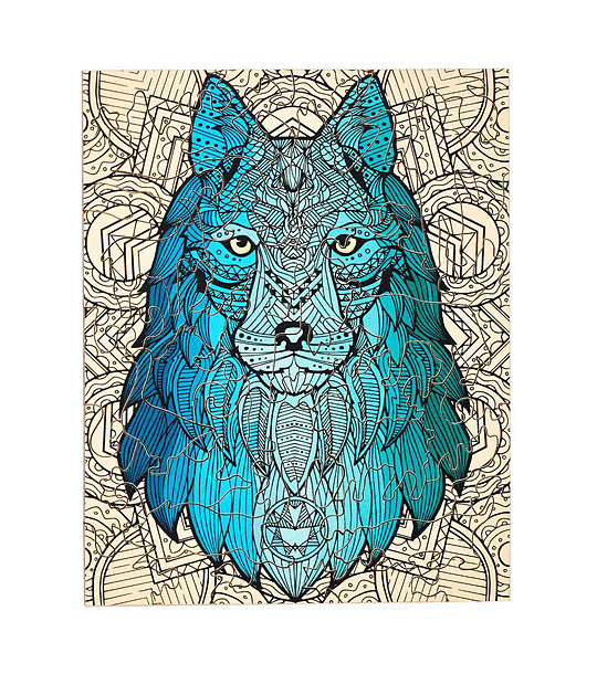 Дървен пъзел 40 части - Вълк снимка