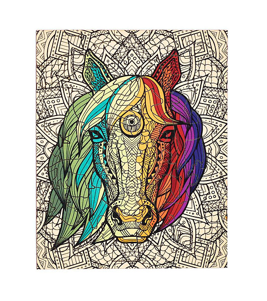 Дървен пъзел 40 части - Кон снимка