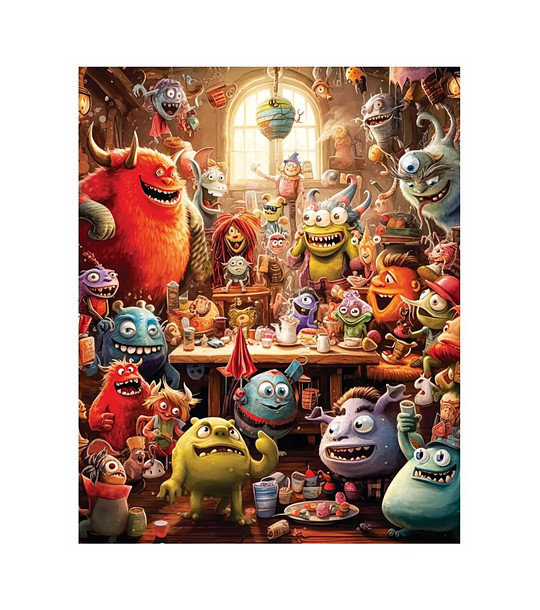 Дървен пъзел 40 части - Чудовища снимка