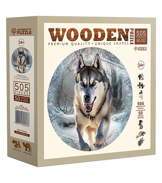 Дървен пъзел 505 части - Вълк снимка