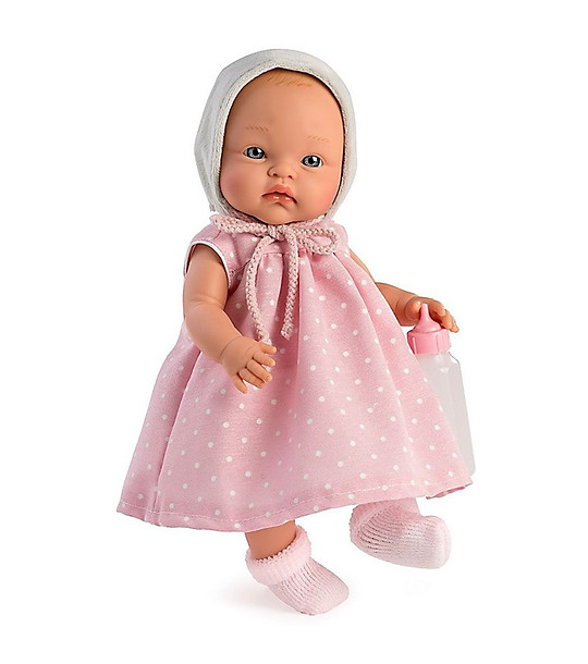 Кукла Алекс с розова рокля на точки 36 см снимка
