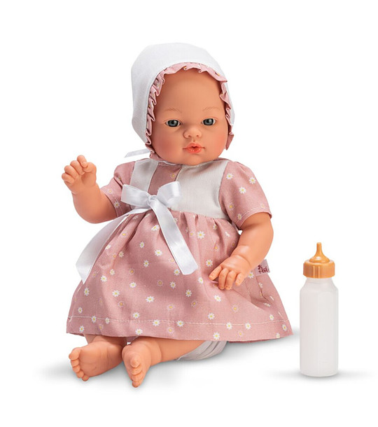 Кукла-бебе Коке с розова рокля на маргаритки 36 см снимка