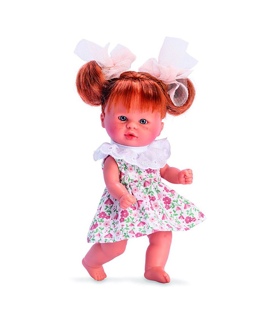 Кукла-бебе Тита с рокля на цветя и панделки 20 см снимка