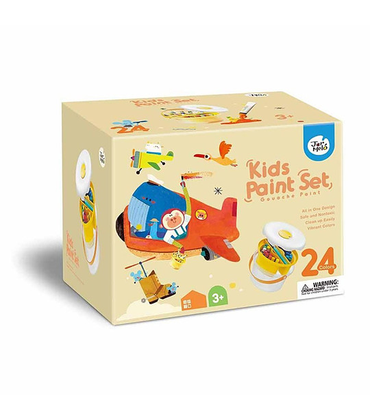 Гваш бои 24 цвята комплект с четки и палитра снимка