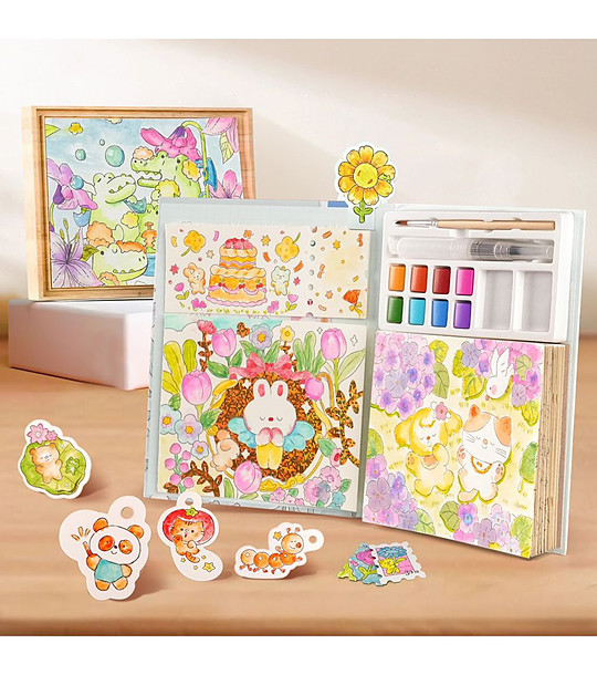 Книжка за оцветяване с водни бои, Домашни любимци снимка