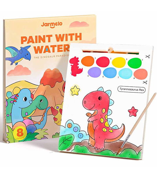 Книжка за рисуване с вода и водни боички, Динозаври снимка