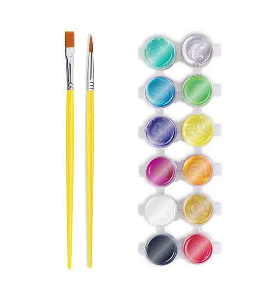 Перлени акрилни бои с четки 12 цвята снимка