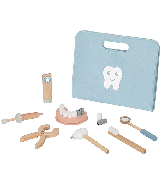 Дървен зъболекарски комплект в куфар снимка