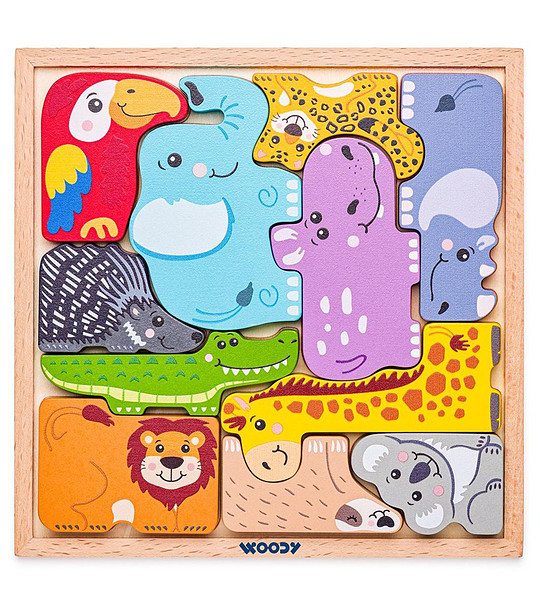 Пъзел и игра за баланс Животни 2 в 1 снимка