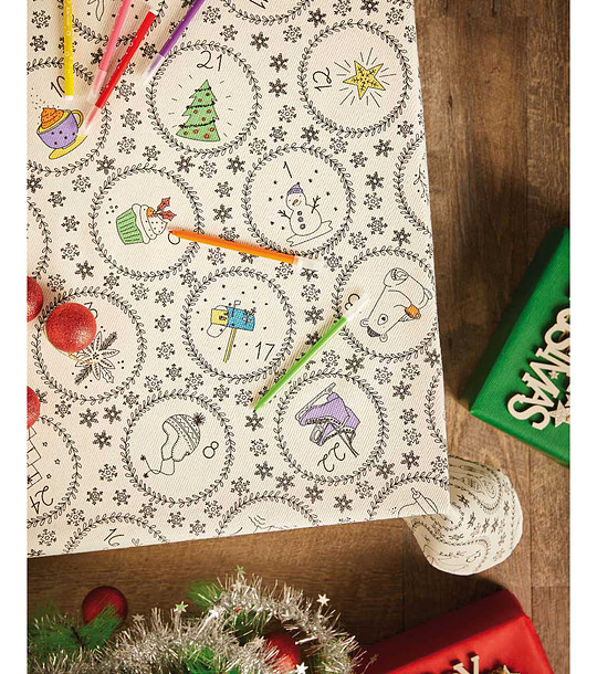 Покривка за маса за оцветяване CALENDAR 140x300 с календарен принт снимка