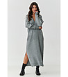 Дълга плетена рокля в сиво-1 снимка