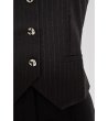 Дамски черен елек с райе -3 снимка