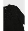 Дамски черен пуловер с перли-4 снимка