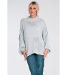 Дамски oversize пуловер в светлосиво  Ines-3 снимка