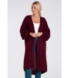 Дълга дамска жилетка в бордо-3 снимка