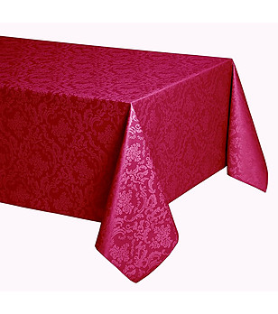 Червена покривка за маса с жакардова шарка 160x200см ARIADNA снимка