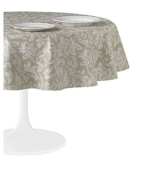 Кръгла бежова покривка за маса VERSALLES  150 см снимка