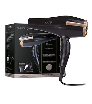 Професионален сешоар в черно и златисто снимка