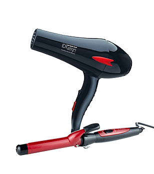 Комплект от сешоар с голям AC мотор 2000W и  преса за коса 25mm снимка