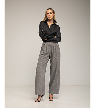 Дамски панталон в черно и екрю снимка