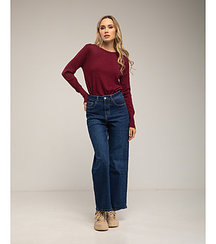 Тъмносини памучни дамски дънки снимка