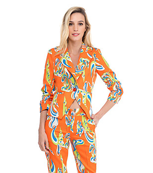 Оранжево сако с принт снимка