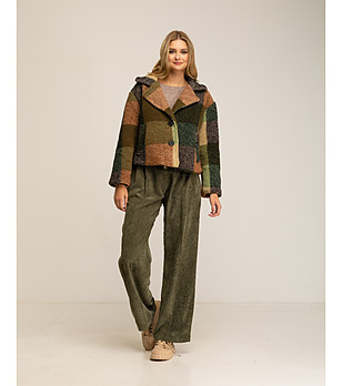 Зелен дамски рипс панталон снимка