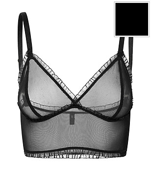 Черен бралет AFFAIR от тюл снимка