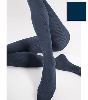 Тъмносин фигурален чорапогащник 40 DEN AQUATIC снимка